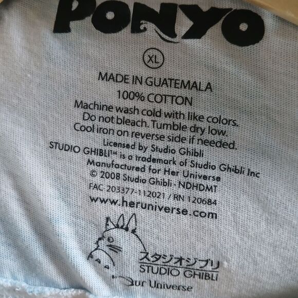 Men's Ponyo x Studio Ghibli X Anime X Rare HTF Tie-Dye T-Shirt Studio Graphic - Picture 9 of 10